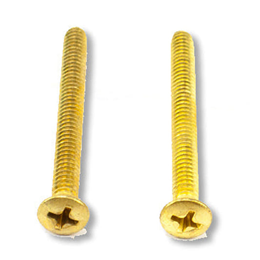 Machine Screw 10-24 x 2" for 2-1/4" Thick Door, Pair - Brass