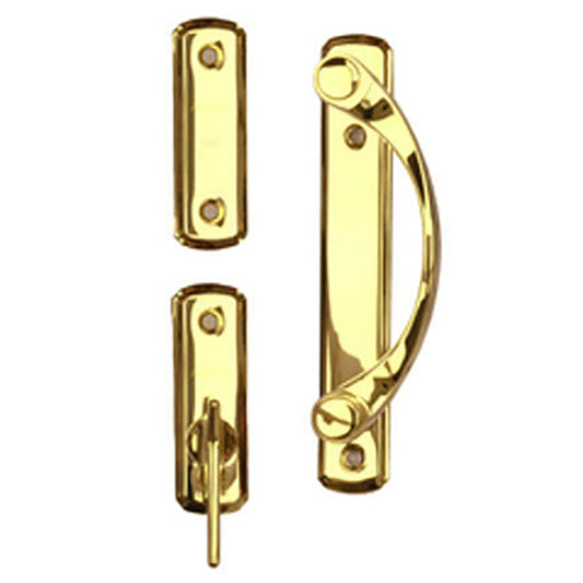 Newbury 2 Panel Gliding Door Interior Trim Set Bright Brass