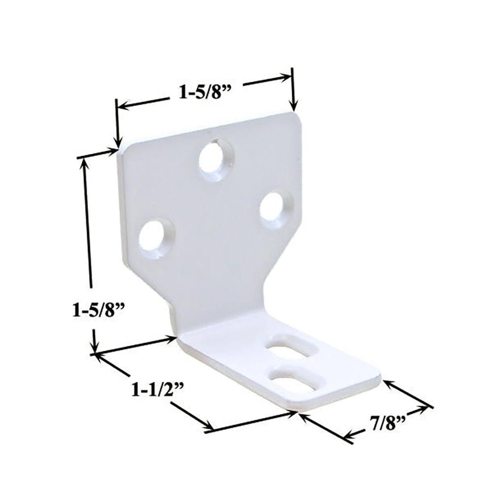 Non-Handed Stationary Panel Bracket Clip with Screws for Frenchwood Gliding Patio Door in White