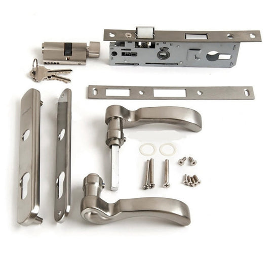 Storm Door Handle and Expander Set 1-1/2 inch Door - Satin Nickel