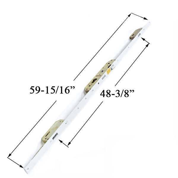 Storm Door Multipoint Lock (MPL), 2 Hooks and Deadbolt, LH - White