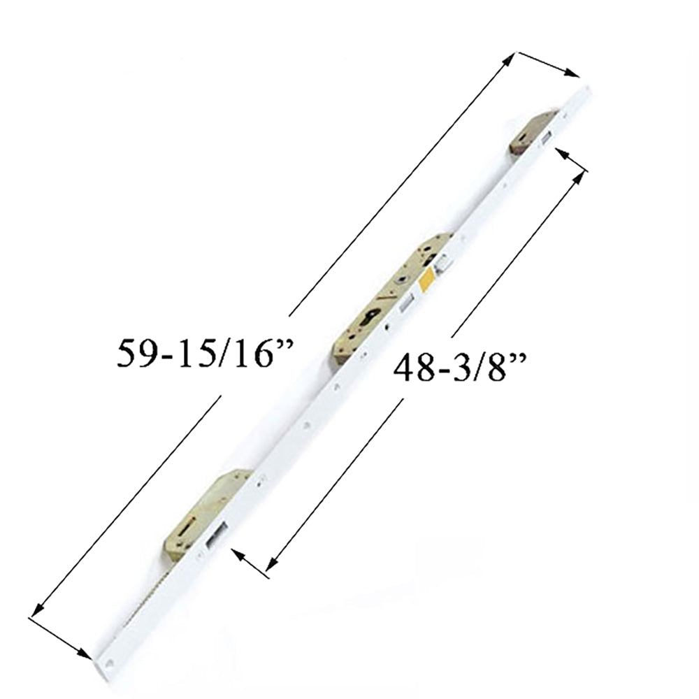 Storm Door Multipoint Lock (MPL), 2 Hooks and Deadbolt, RH - White