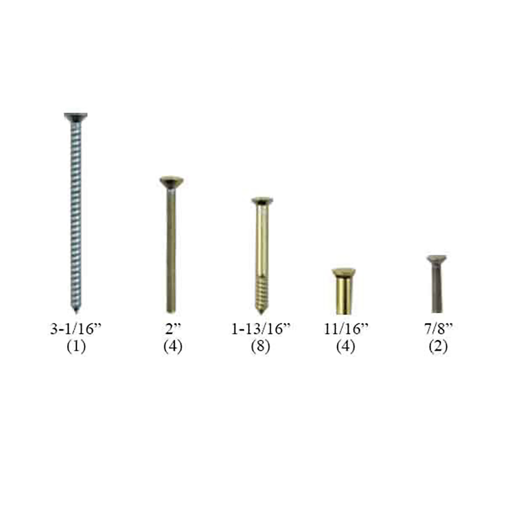 Trim Set Screw pack, Gliding Door - Antique Brass