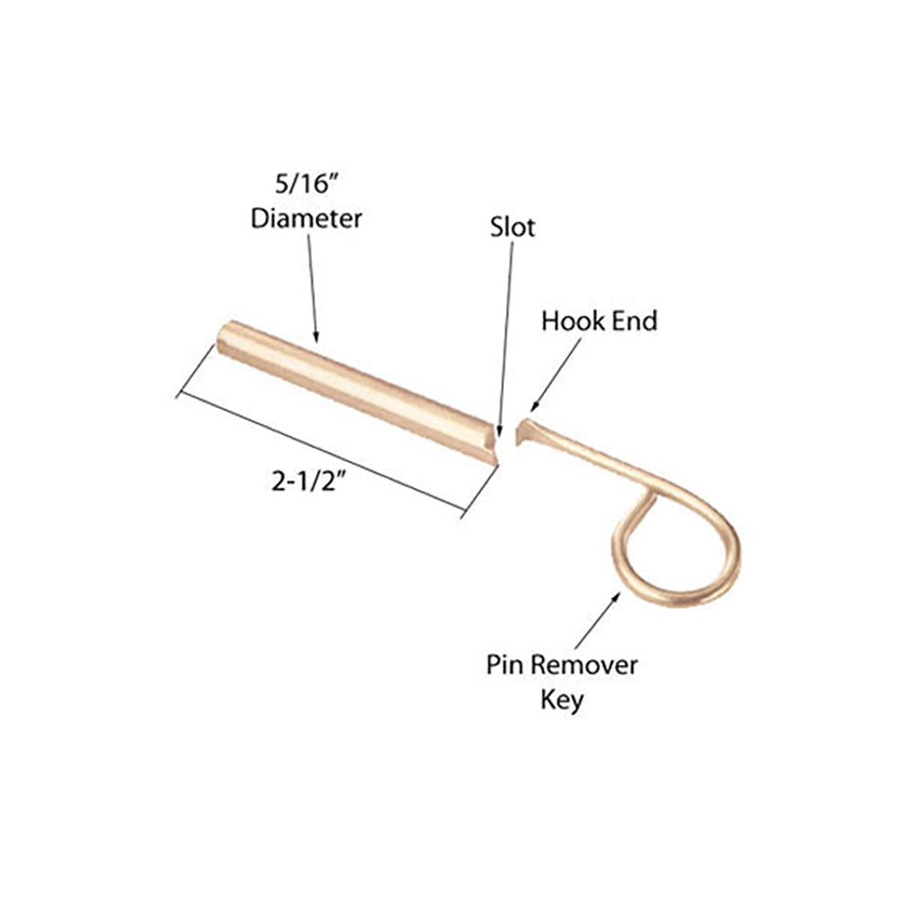 Wood Sash Security Pins - Brass